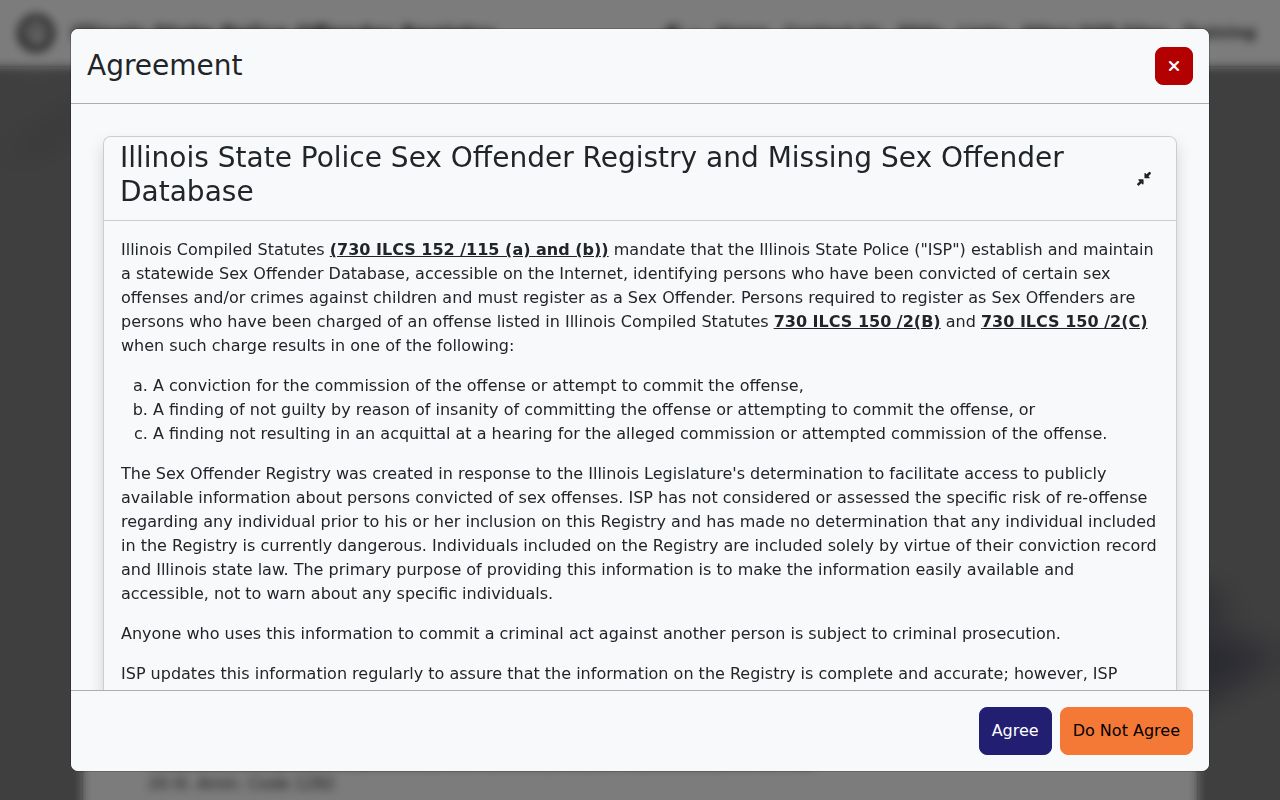 DeKalb County sex offender registry profile fields